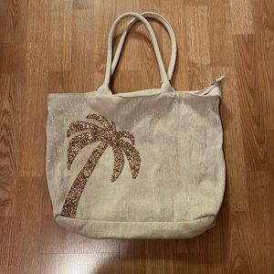 Beige Sparkly Tote